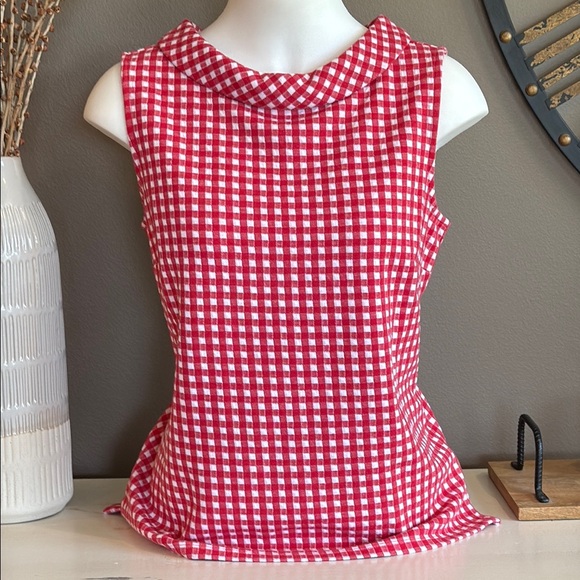 Talbots | Tops | Talbots Sabrina Red Gingham Sleeveless Tank Shell Top ...